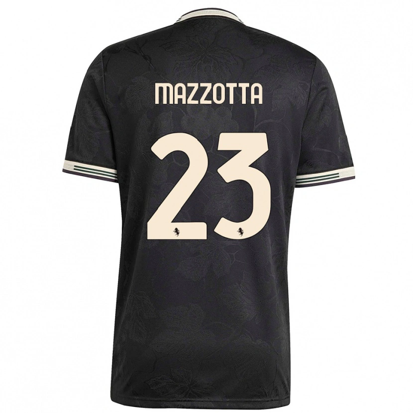 Danxen Niño Camiseta Raphael Mazzotta #23 Negro Blanco Verde Equipación Tercera 2025/26 La Camisa