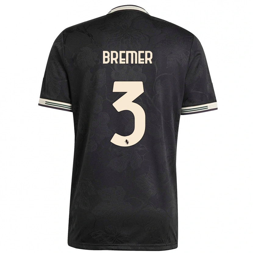 Danxen Niño Camiseta Bremer #3 Negro Blanco Verde Equipación Tercera 2025/26 La Camisa