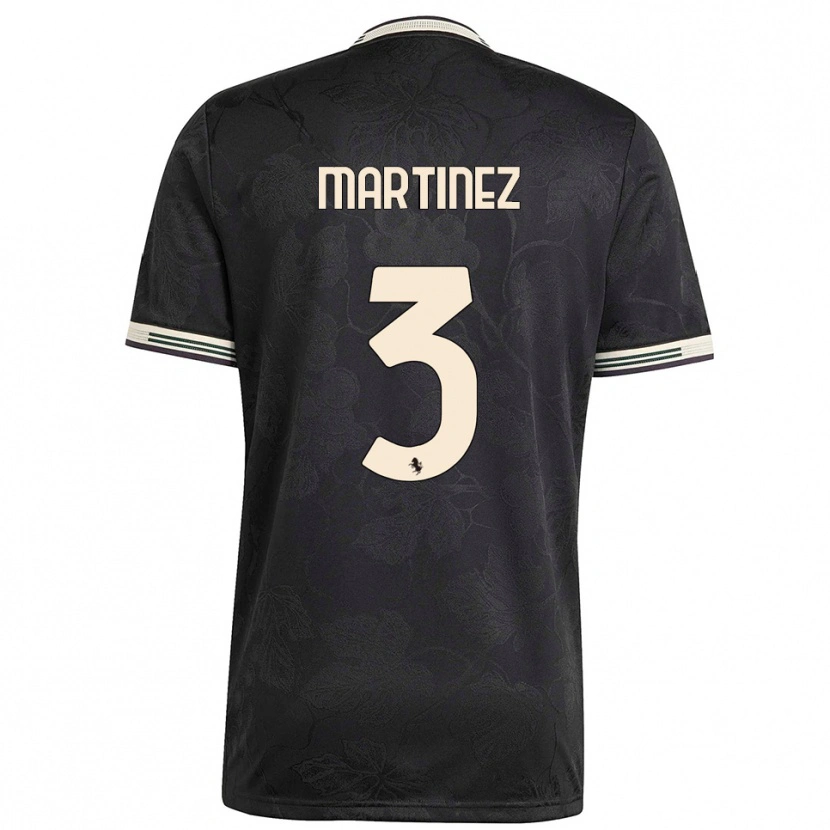Danxen Niño Camiseta Bruno Martinez #3 Negro Blanco Verde Equipación Tercera 2025/26 La Camisa