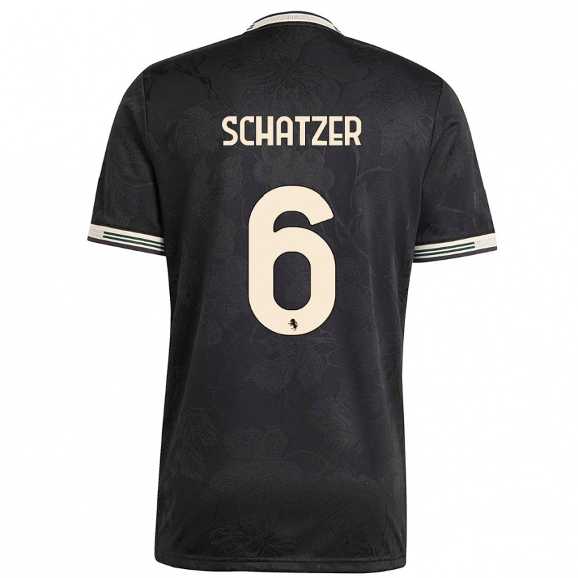 Danxen Niño Camiseta Eva Schatzer #6 Negro Blanco Verde Equipación Tercera 2025/26 La Camisa