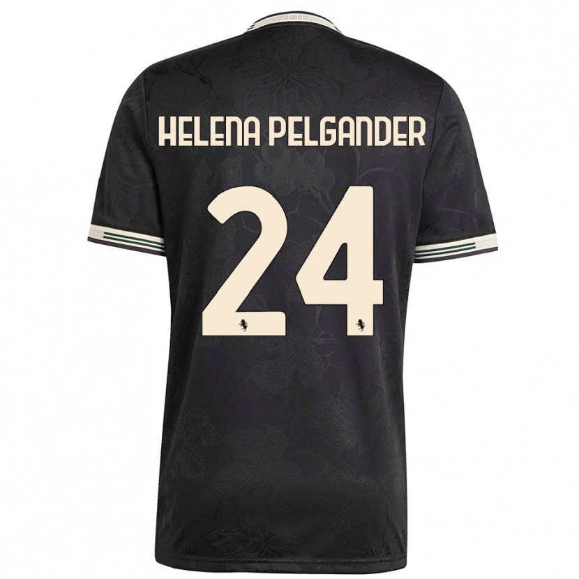 Danxen Niño Camiseta Elsa Helena Pelgander #24 Negro Blanco Verde Equipación Tercera 2025/26 La Camisa