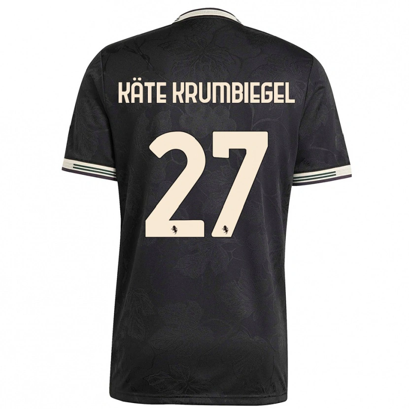 Danxen Niño Camiseta Paulina Käte Krumbiegel #27 Negro Blanco Verde Equipación Tercera 2025/26 La Camisa