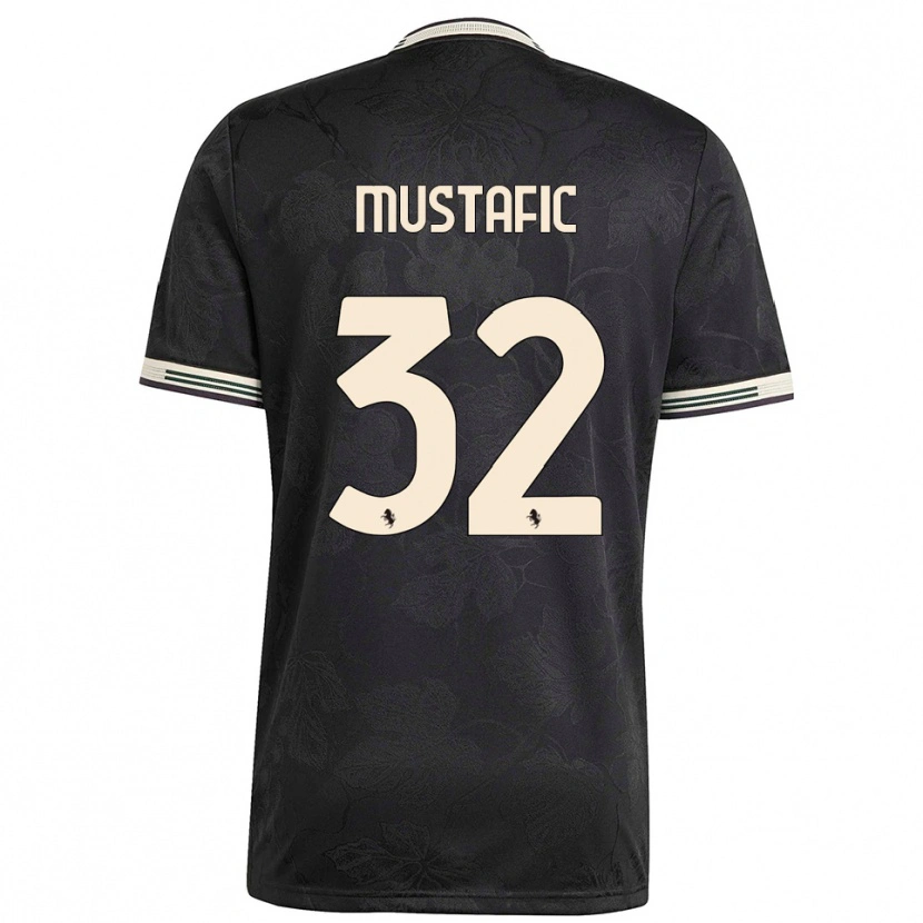 Danxen Niño Camiseta Emma Mustafic #32 Negro Blanco Verde Equipación Tercera 2025/26 La Camisa