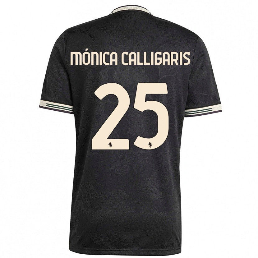 Danxen Niño Camiseta Viola Mónica Calligaris #25 Negro Blanco Verde Equipación Tercera 2025/26 La Camisa