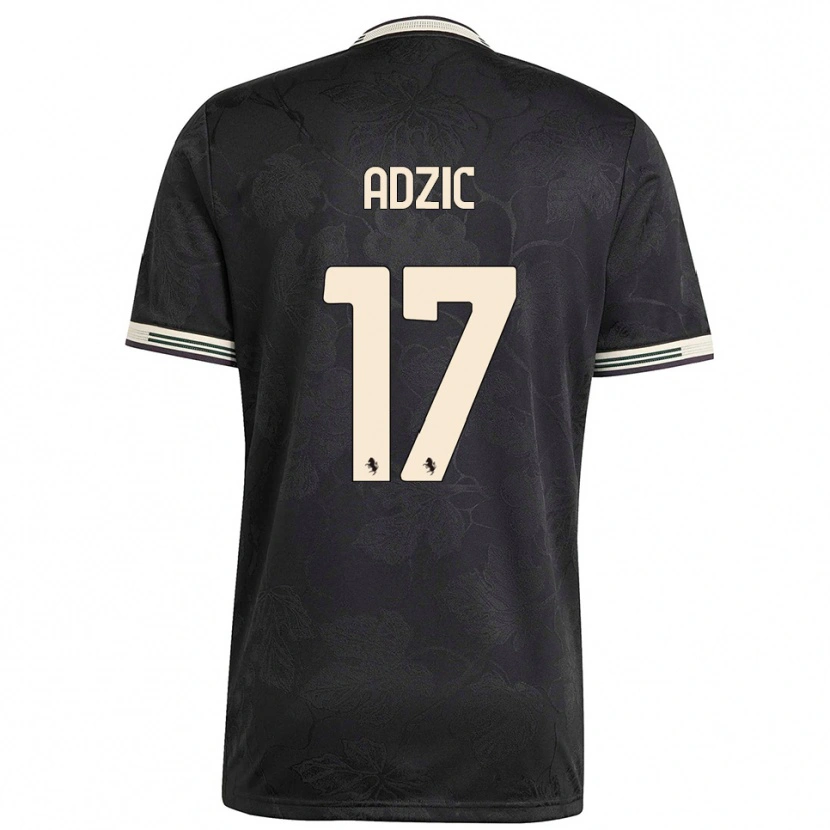 Danxen Niño Camiseta Vasilije Adžić #17 Negro Blanco Verde Equipación Tercera 2025/26 La Camisa