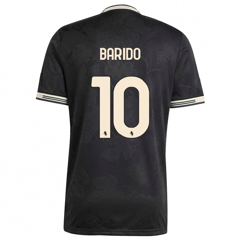 Danxen Niño Camiseta Francisco Baridó #10 Negro Blanco Verde Equipación Tercera 2025/26 La Camisa