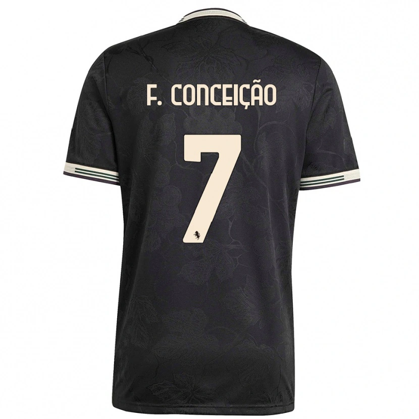 Danxen Niño Camiseta Francisco Conceição #7 Negro Blanco Verde Equipación Tercera 2025/26 La Camisa