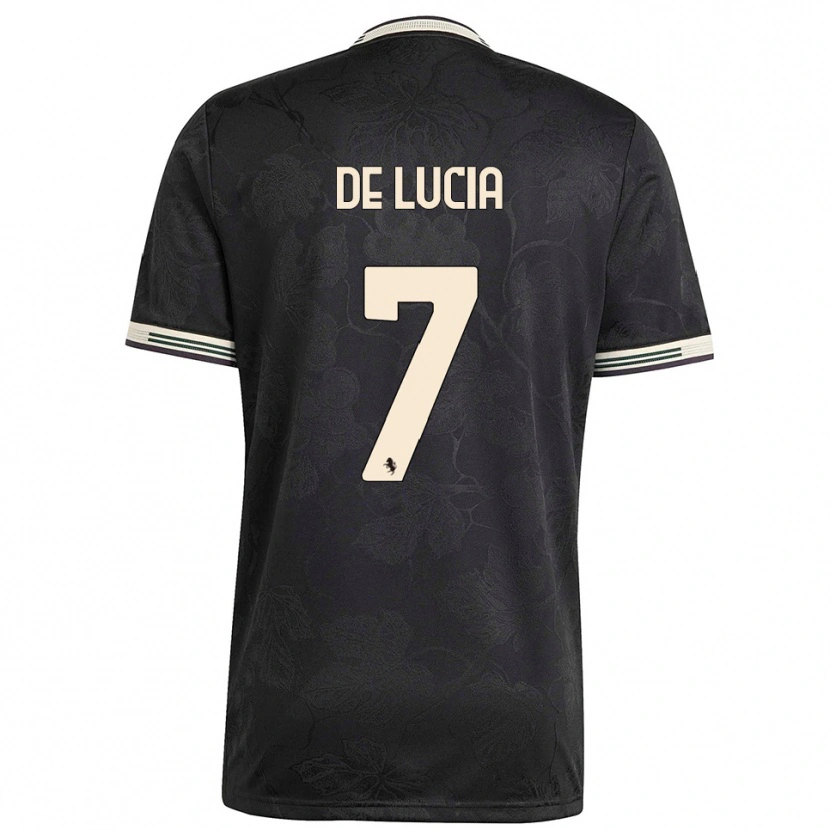 Danxen Niño Camiseta Raffaele De Lucia #7 Negro Blanco Verde Equipación Tercera 2025/26 La Camisa