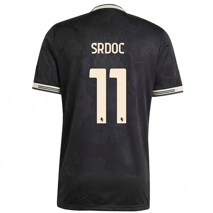 Danxen Niño Camiseta Ivano Srdoc #11 Negro Blanco Verde Equipación Tercera 2025/26 La Camisa