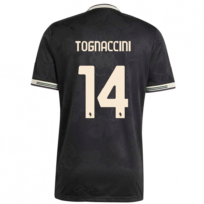 Danxen Niño Camiseta Vittorio Tognaccini #14 Negro Blanco Verde Equipación Tercera 2025/26 La Camisa