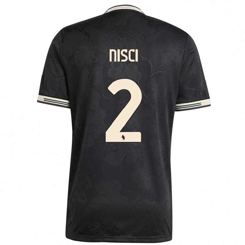 Danxen Niño Camiseta Alessandro Nisci #2 Negro Blanco Verde Equipación Tercera 2025/26 La Camisa