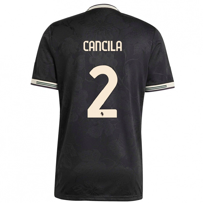 Danxen Niño Camiseta Lorenzo Cancila #2 Negro Blanco Verde Equipación Tercera 2025/26 La Camisa