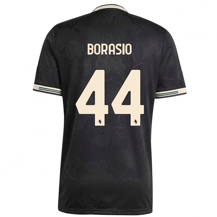 Danxen Niño Camiseta Benit Borasio #44 Negro Blanco Verde Equipación Tercera 2025/26 La Camisa