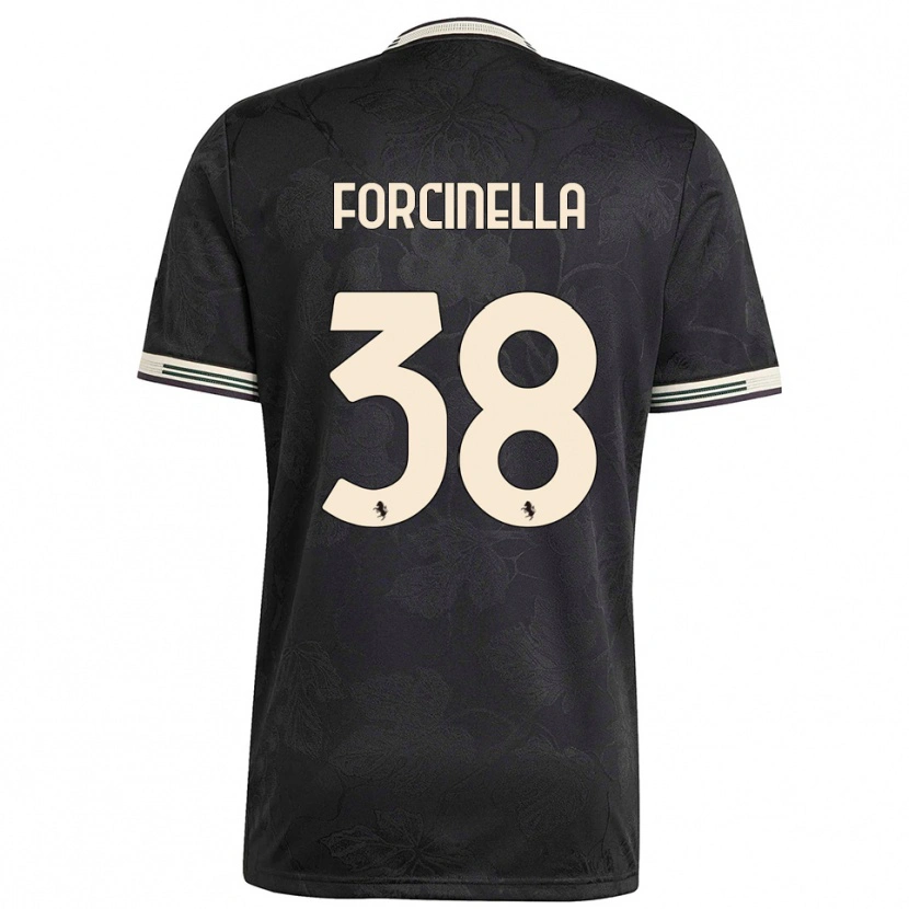 Danxen Niño Camiseta Camilla Forcinella #38 Negro Blanco Verde Equipación Tercera 2025/26 La Camisa