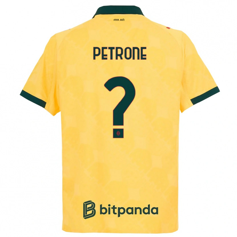 Danxen Niño Camiseta Daniele Petrone #0 Amarillo Negro Equipación Tercera 2025/26 La Camisa