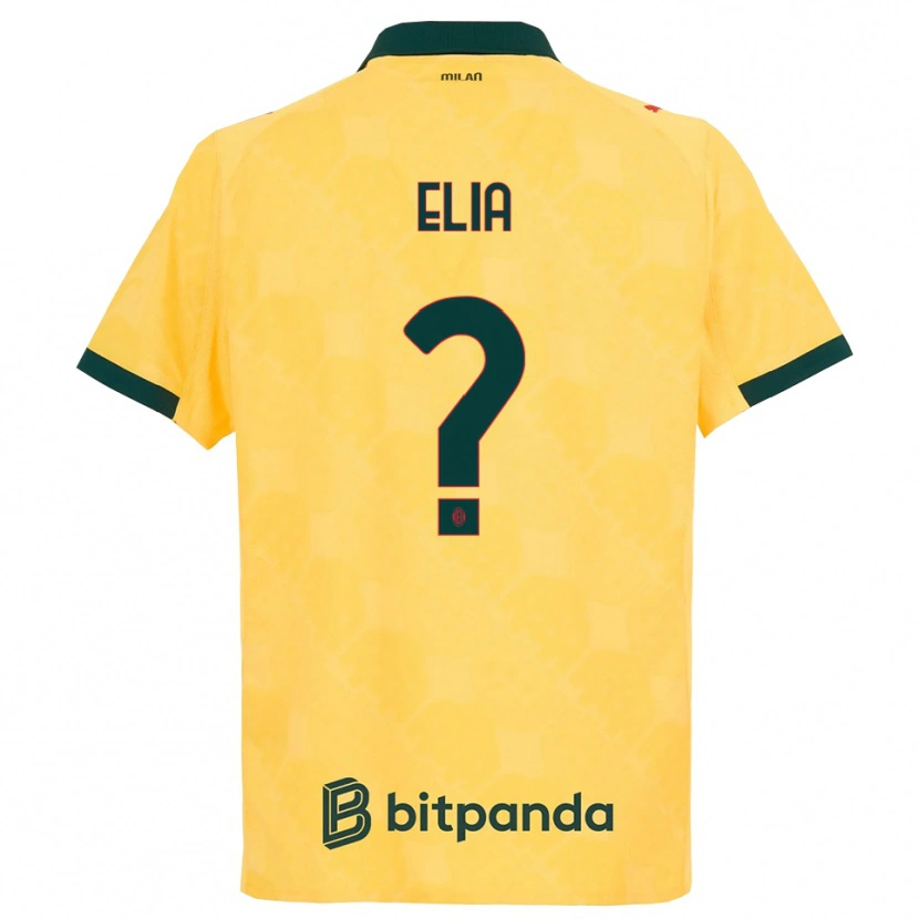Danxen Niño Camiseta Emanuele Elia #0 Amarillo Negro Equipación Tercera 2025/26 La Camisa