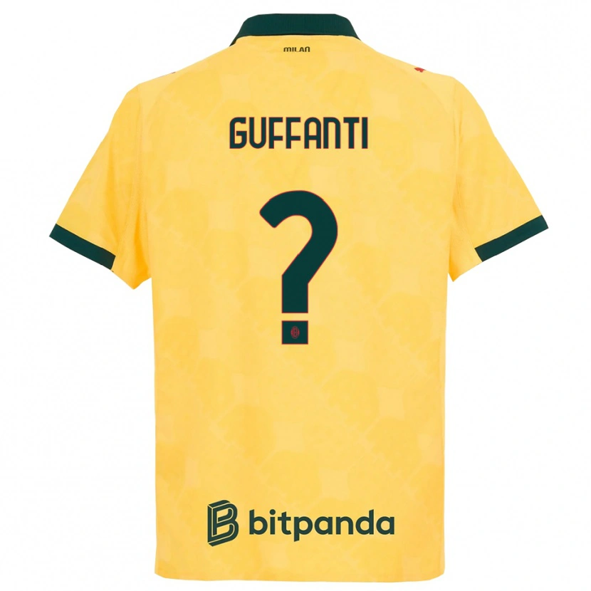 Danxen Niño Camiseta Alessandro Guffanti #0 Amarillo Negro Equipación Tercera 2025/26 La Camisa