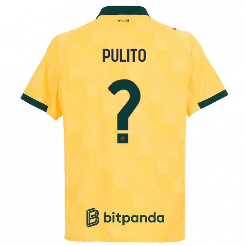 Danxen Niño Camiseta Ivan Pulito #0 Amarillo Negro Equipación Tercera 2025/26 La Camisa