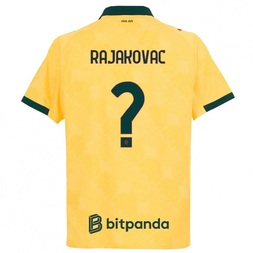 Danxen Niño Camiseta Mihajlo Rajakovac #0 Amarillo Negro Equipación Tercera 2025/26 La Camisa