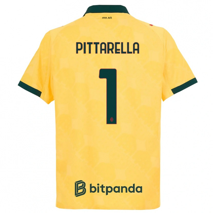 Danxen Niño Camiseta Matteo Pittarella #1 Amarillo Negro Equipación Tercera 2025/26 La Camisa