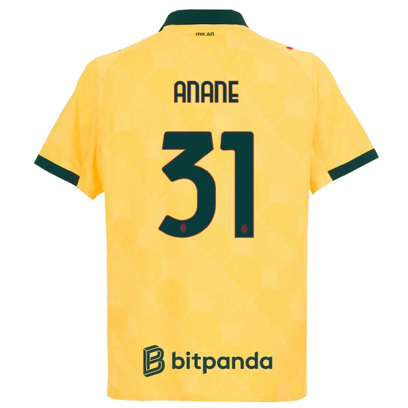 Danxen Niño Camiseta Emmanuel Anane #31 Amarillo Negro Equipación Tercera 2025/26 La Camisa