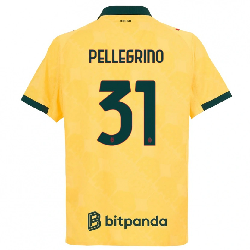Danxen Niño Camiseta Marco Pellegrino #31 Amarillo Negro Equipación Tercera 2025/26 La Camisa