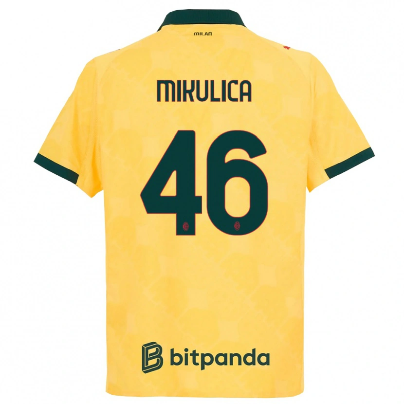 Danxen Niño Camiseta Petra Mikulica #46 Amarillo Negro Equipación Tercera 2025/26 La Camisa