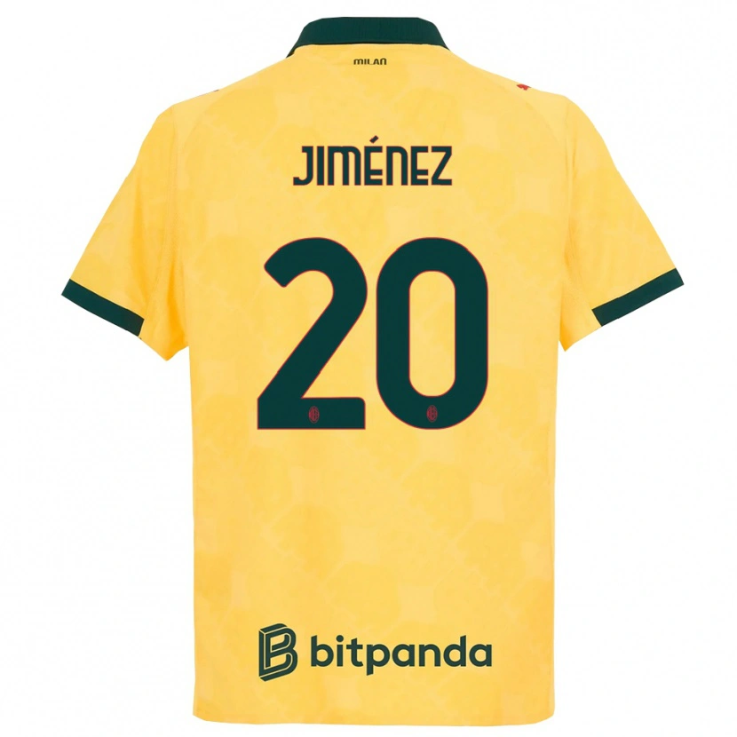 Danxen Niño Camiseta Álex Jiménez #20 Amarillo Negro Equipación Tercera 2025/26 La Camisa