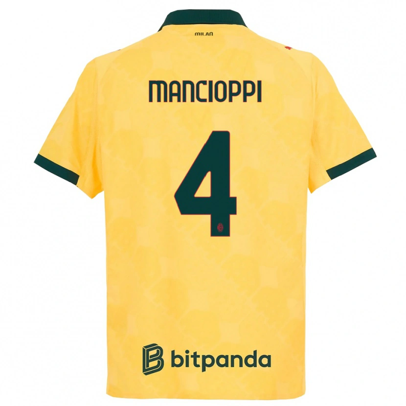 Danxen Niño Camiseta Tommaso Mancioppi #4 Amarillo Negro Equipación Tercera 2025/26 La Camisa