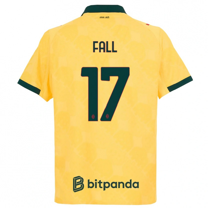 Danxen Niño Camiseta Mbarick Fall #17 Amarillo Negro Equipación Tercera 2025/26 La Camisa