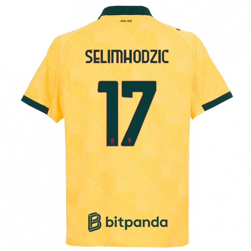 Danxen Niño Camiseta Noa Selimhodzic #17 Amarillo Negro Equipación Tercera 2025/26 La Camisa
