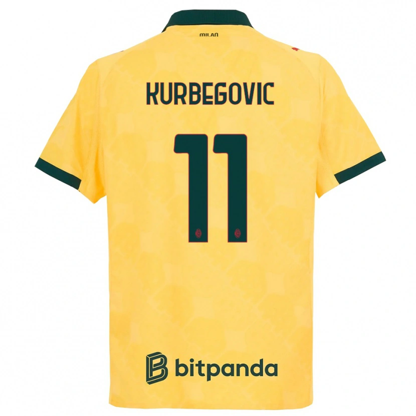 Danxen Niño Camiseta Dino Kurbegovic #11 Amarillo Negro Equipación Tercera 2025/26 La Camisa