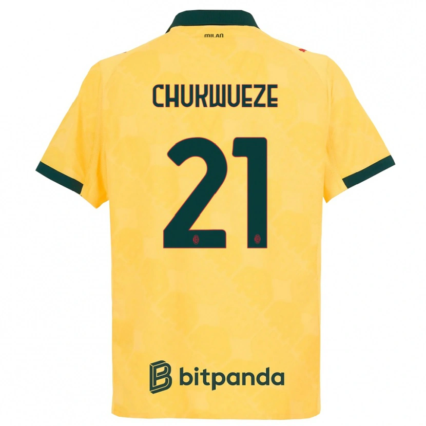 Danxen Niño Camiseta Samuel Chukwueze #21 Amarillo Negro Equipación Tercera 2025/26 La Camisa