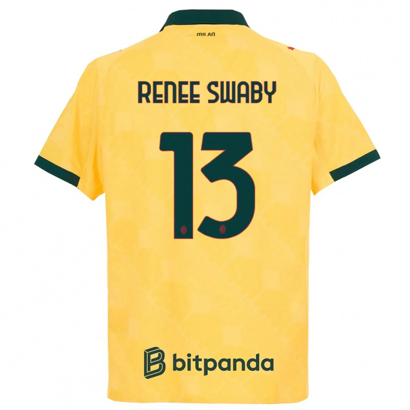 Danxen Niño Camiseta Allyson Renee Swaby #13 Amarillo Negro Equipación Tercera 2025/26 La Camisa