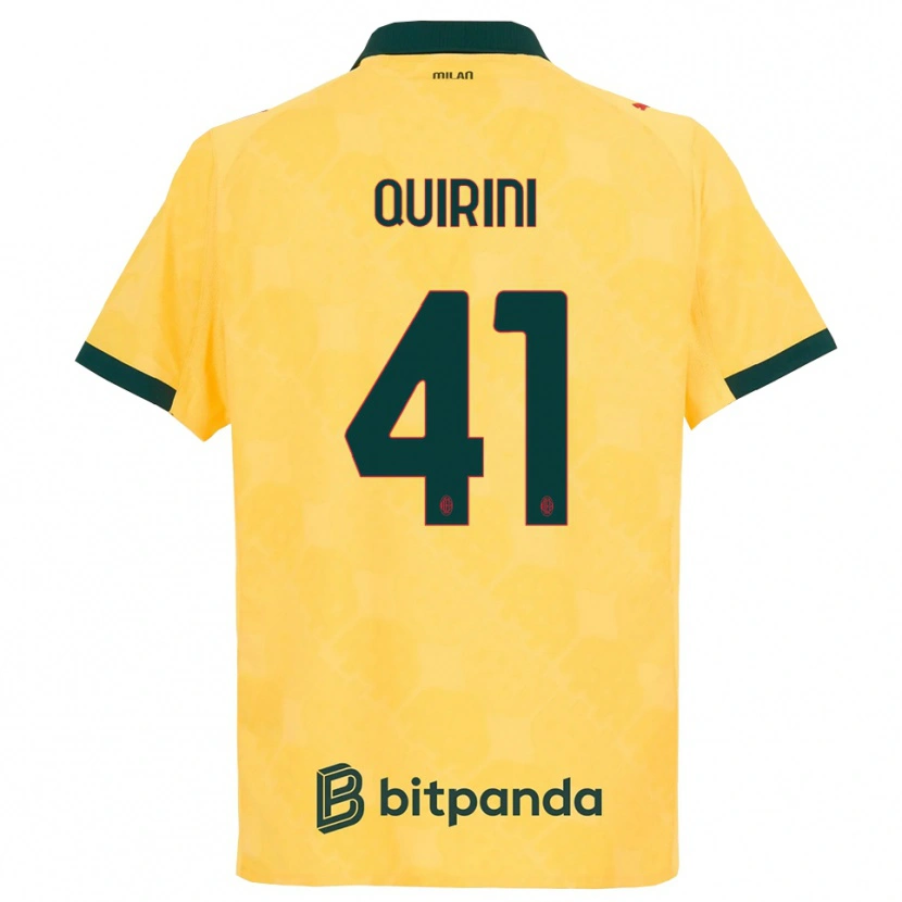 Danxen Niño Camiseta Ettore Quirini #41 Amarillo Negro Equipación Tercera 2025/26 La Camisa