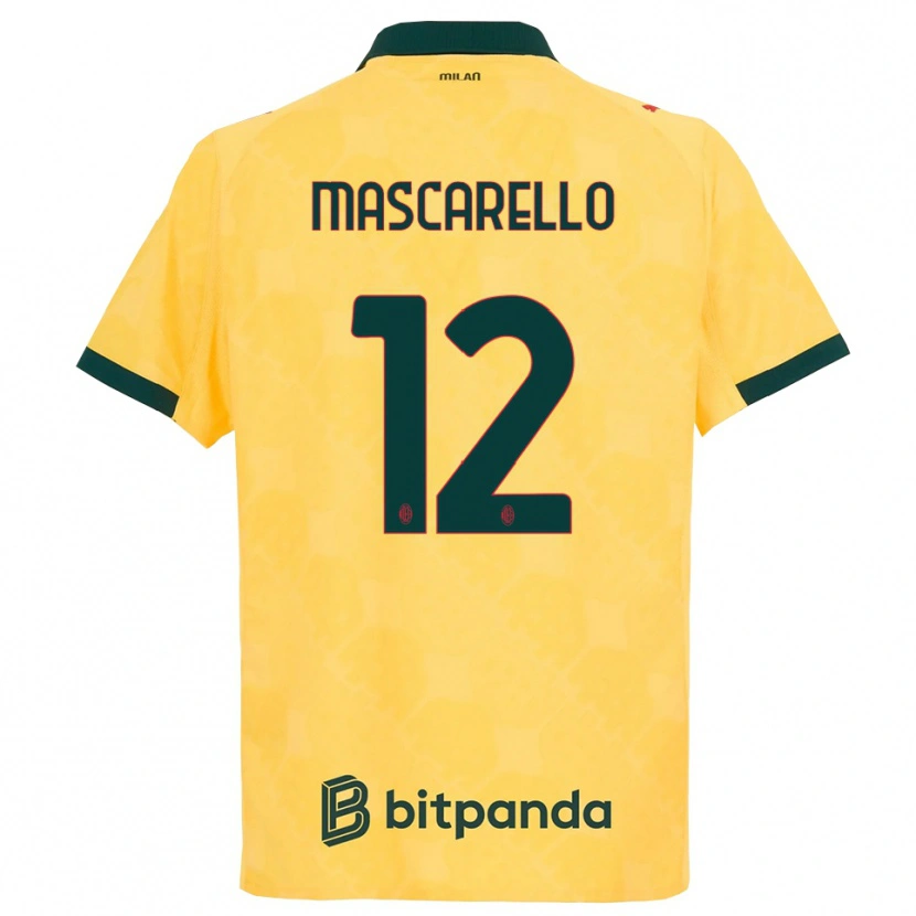 Danxen Niño Camiseta Marta Mascarello #12 Amarillo Negro Equipación Tercera 2025/26 La Camisa