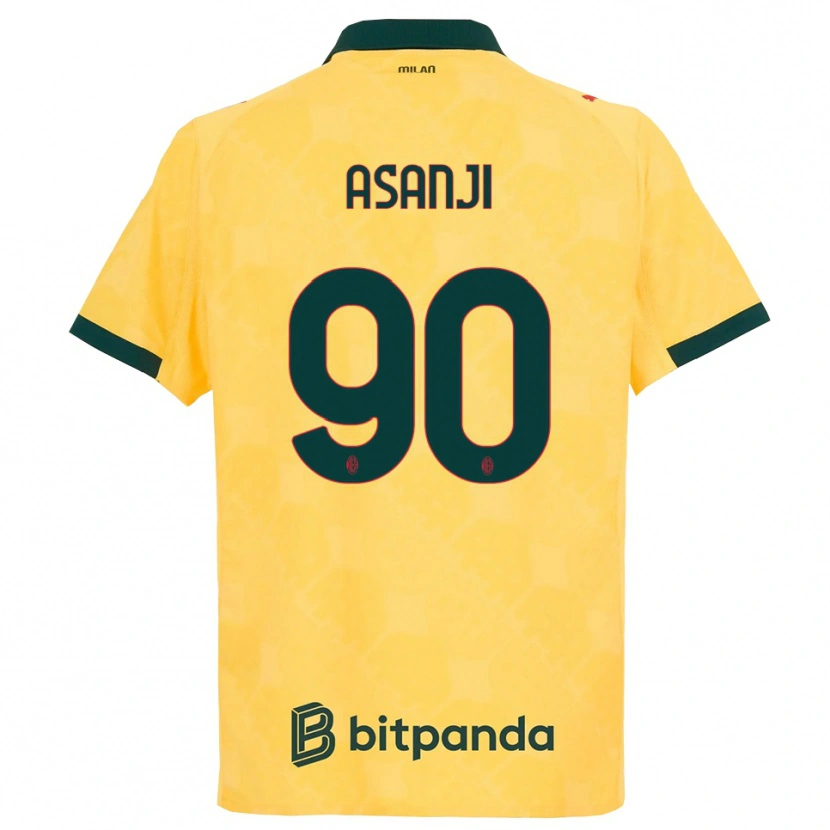 Danxen Niño Camiseta Levis Asanji #90 Amarillo Negro Equipación Tercera 2025/26 La Camisa