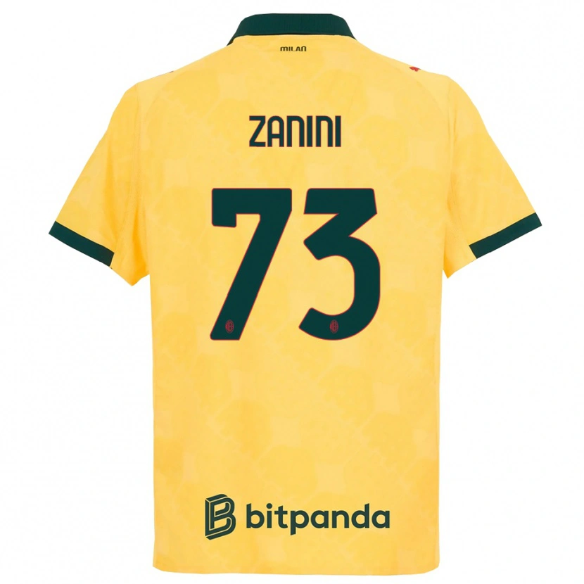 Danxen Niño Camiseta Paola Zanini #73 Amarillo Negro Equipación Tercera 2025/26 La Camisa