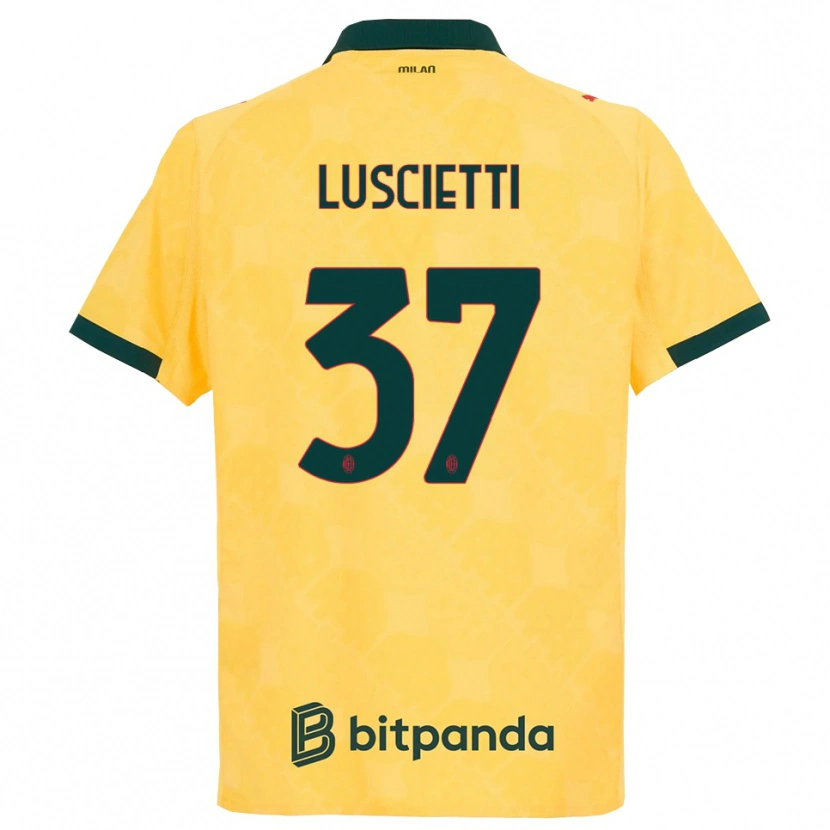 Danxen Niño Camiseta Abebe Luscietti #37 Amarillo Negro Equipación Tercera 2025/26 La Camisa