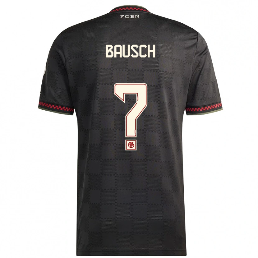 Danxen Niño Camiseta David Bausch #0 Negro Blanco Equipación Tercera 2025/26 La Camisa