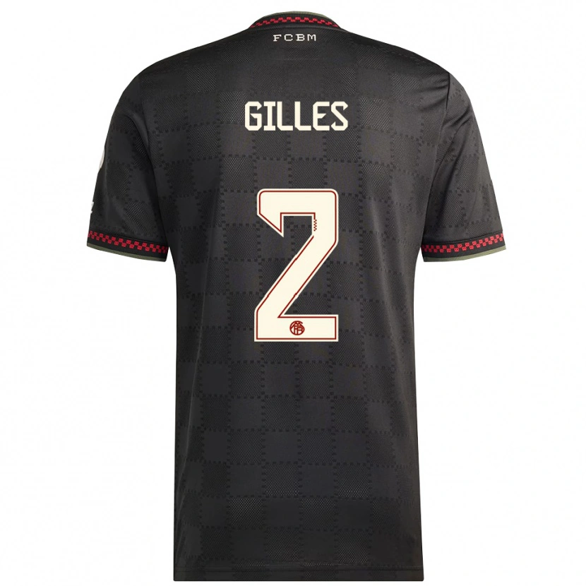 Danxen Niño Camiseta Vanessa Gilles #2 Negro Blanco Equipación Tercera 2025/26 La Camisa