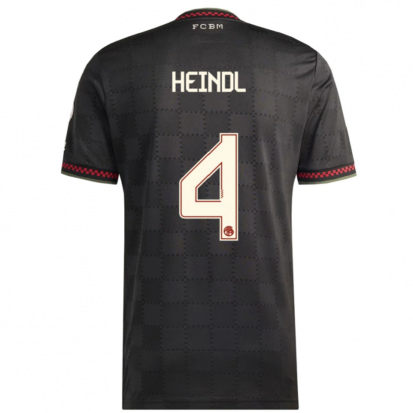 Danxen Niño Camiseta David Heindl #4 Negro Blanco Equipación Tercera 2025/26 La Camisa