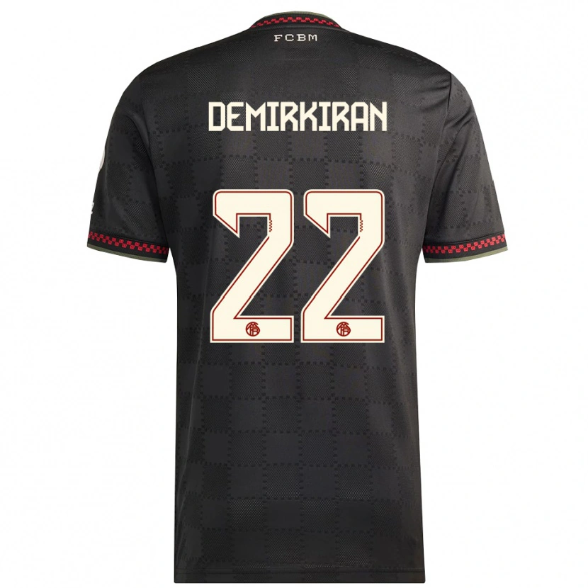 Danxen Niño Camiseta Ediz Demirkiran #22 Negro Blanco Equipación Tercera 2025/26 La Camisa
