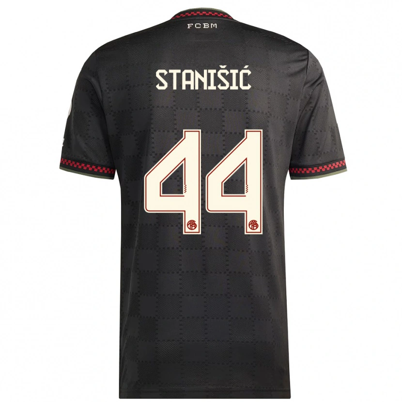 Danxen Niño Camiseta Josip Stanisic #44 Negro Blanco Equipación Tercera 2025/26 La Camisa