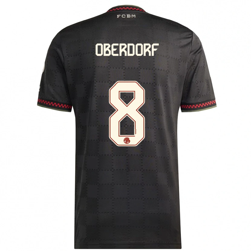 Danxen Niño Camiseta Lena Oberdorf #8 Negro Blanco Equipación Tercera 2025/26 La Camisa