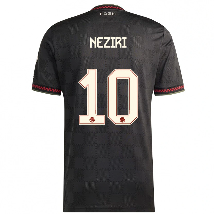 Danxen Niño Camiseta Behar Neziri #10 Negro Blanco Equipación Tercera 2025/26 La Camisa