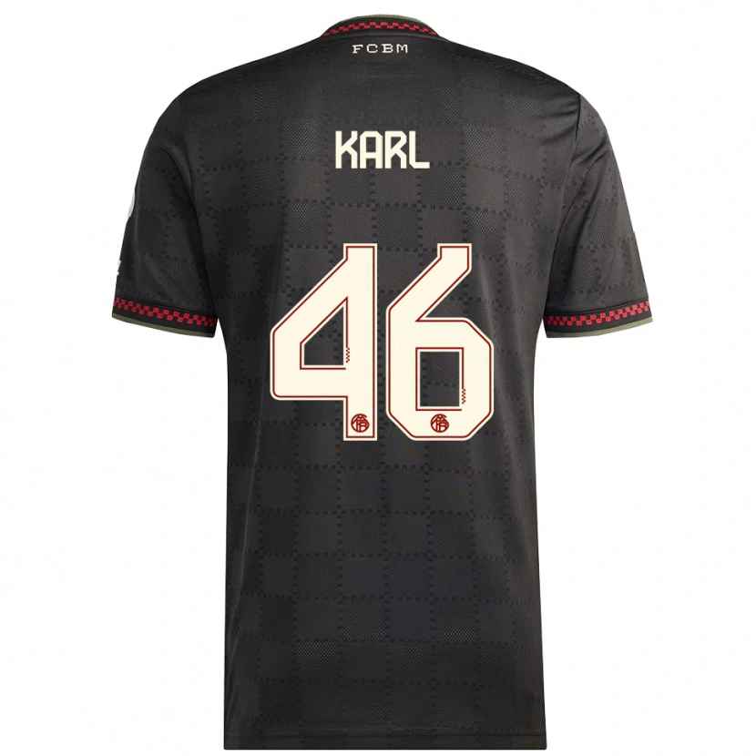 Danxen Niño Camiseta Lennart Karl #46 Negro Blanco Equipación Tercera 2025/26 La Camisa