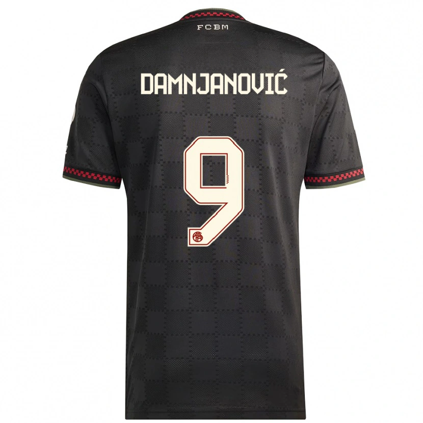 Danxen Niño Camiseta Jovana Damnjanović #9 Negro Blanco Equipación Tercera 2025/26 La Camisa