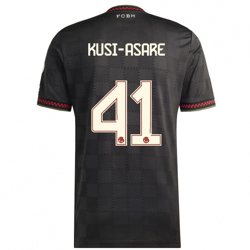 Danxen Niño Camiseta Jonah Kusi-Asare #41 Negro Blanco Equipación Tercera 2025/26 La Camisa
