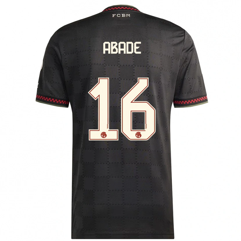 Danxen Niño Camiseta Daniel Abade #16 Negro Blanco Equipación Tercera 2025/26 La Camisa